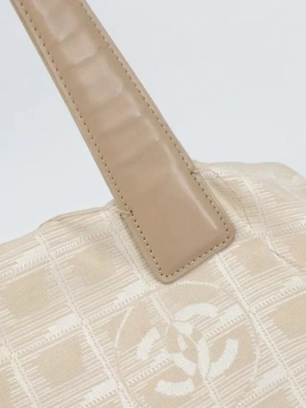 CHANEL New Travel Line Tote Bag Nylon Pink Gold CC Auth BA9876